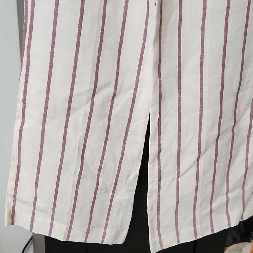 Theory Cream and Purple Striped Pants - Picture 5 of 10